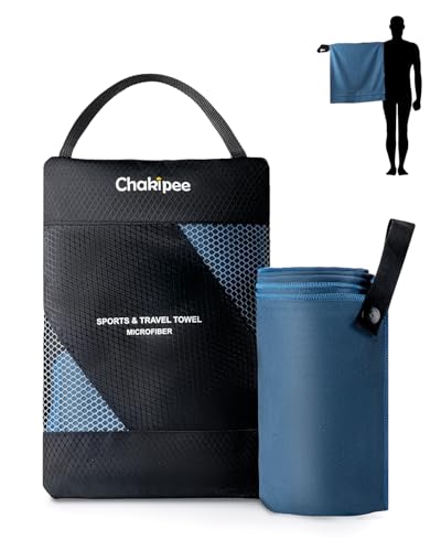 Chakipee Quick Dry Microfiber Towel Travel, Beach & Camping Towels. Fast Drying, Super Absorbent & Ultra Compact for Travel, Bath, Gym, Swimming, 1 Pack, 48''x24'' Navy Blue