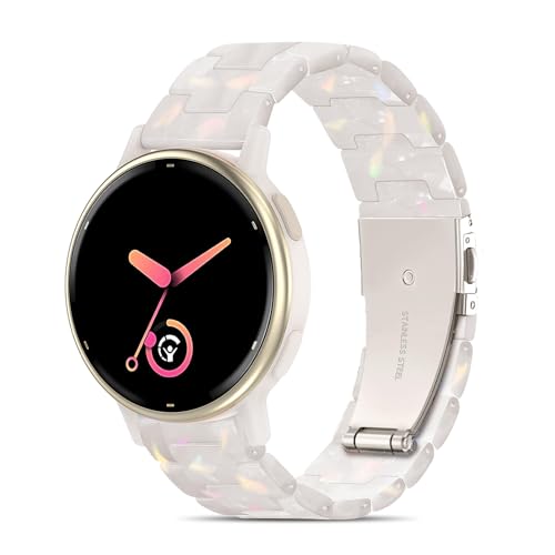 Compatible with Garmin Vivoactive 5 Watch Band Resin 20mm Strap Compatible for Garmin Vivoactive 6/3/Forerunner 245/165/55/570 42mm/645 Wristband Bracelet Replacement with Stainless Steel Buckle