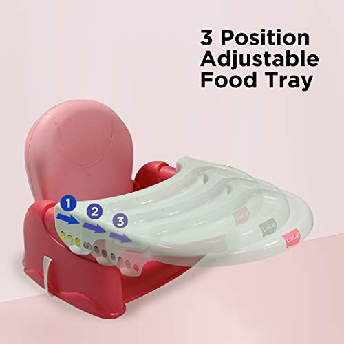 Image of Luvlap BabyFun 2 in 1 Feeding Chair & Booster Seat, Portable (Red)