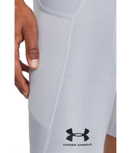 Image of Under Armour Men's Armour HeatGear Compression Shorts, (011) Mod Gray / / Black, Large Tall