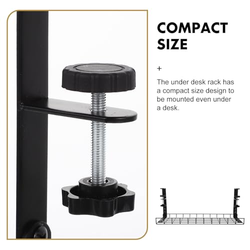 SOLUSTRE Organizador de Cables para Escritorio Bandeja de Gran Capacidad 500mm Negro Soporte para Cables Sin Taladro para Oficina miniatura 3