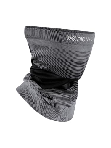 X-Bionic Invent Fx Bufanda tubular - Regulación térmica y control de la humedad para deportes de invierno, 3D Bionic Sphere para comodidaden climas fríos - X Negro/Gris/Gris claro, L/XL