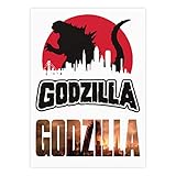 ステッカー ゴジラ 怪獣王 シール 防水 おしゃれ 人気 周辺 ノートパソコン パソコン スノボ スケートボード 荷物 スーツケース ギター 水筒 スマホケース スケボー カー 自転車 バイク ヘルメットなど用 萌えグッズ