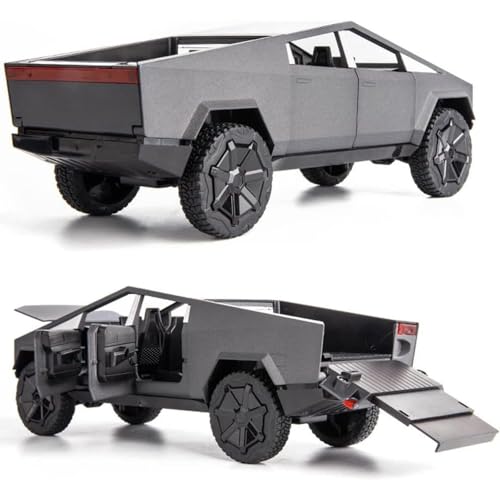 Image of 124 Cyber Truck Toy Car Diecast Metal Model Cars Pullback Openable Door Sound Light Pull Back Car for Kids