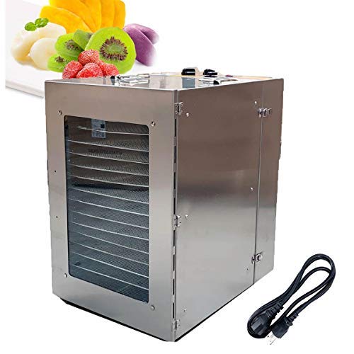 NICCOO Commercial Food Dehydrator Machine | 16 Stainless Steel Trays | Adjustable Timer, Temperature Control | Dryer for Jerky, Herb, Beef, Fruit