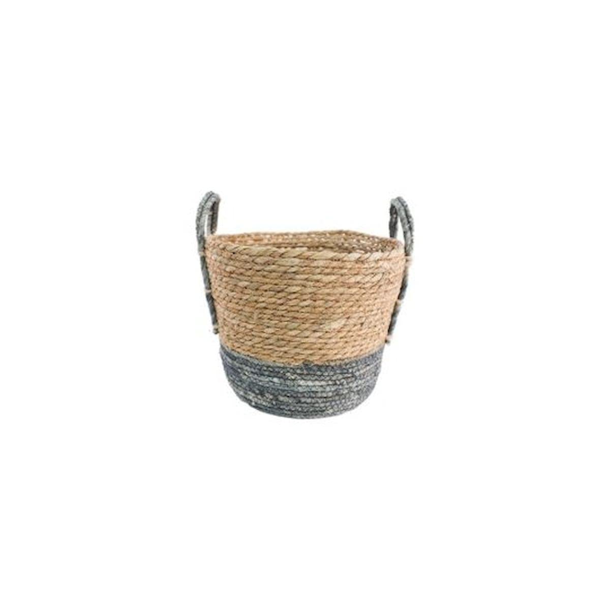 212 Main Natural & Blue Weave with Handles Basket