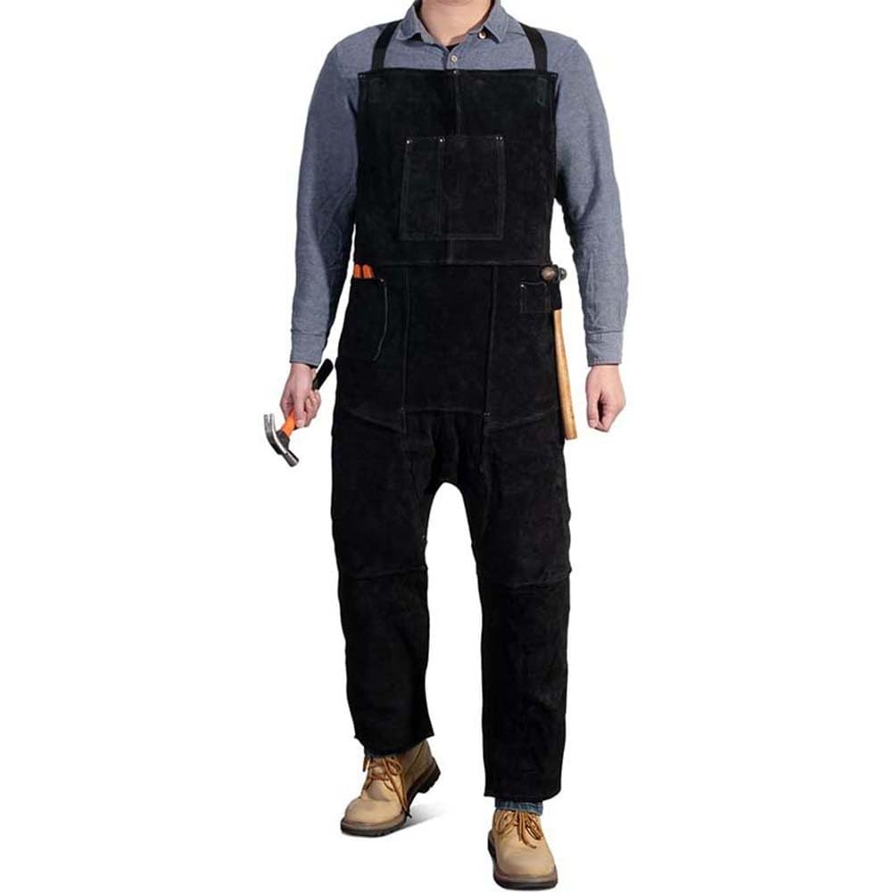 Tablier de soudure thermique pour éviter les brûlures de forge avec bavoir en cuir