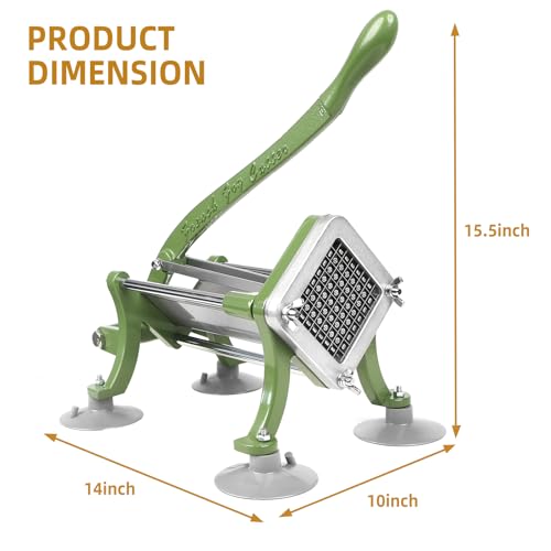 French Fry Cutter Commercial Potato Slicer with Suction Feet Complete Set, Includes 1/4", 3/8",1/2",8 Pieces,6 Pieces