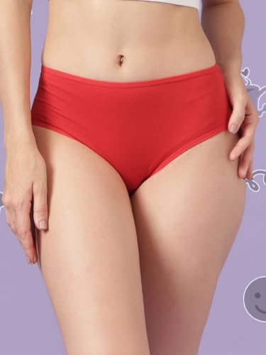 Image of Clovia Chuddy Buddies Cotton Printed Back Hipster Panties for Women Combo -Pack of 3- Multicolor