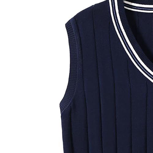 Maiyifu-GJ Men's V Neck Soft Knit Vest Sweater Sleeveless Slim Fit Pullover Sweaters Warm Comfort Knit Vest3