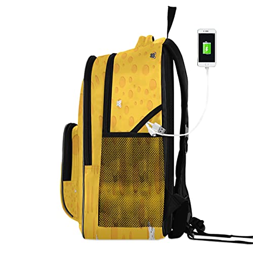 School Backpack Cheese With Mouse Bookbag Schoolbag for School Travel2
