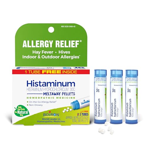 Boiron Histaminum Hydrochloricum 30C Homeopathic Medicine for Indoor or Outdoor Allergy Relief, Hay Fever, and Hives - 3 Count (240 Pellets)
