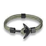 RJGOPL Woven Multilayer Black Anker Armbänder Männer Hope Anker Armband Pulsera Navy Hand Lucky Survival Lederarmbänder Grün