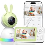YESIMOM 1080p Baby Monitor with 4.3" Screen, Portable No WiFi & WiFi Dual Mode Baby Camera, Long Battery Life, 360° Auto Tracking, Motion Detection, Safe Zone Alert, Two-Way Audio, Night Light