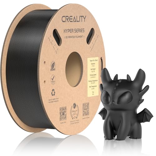 Creality Official 1.75mm PLA Filament, Hyper PLA High Speed 30-600mm/s, 1KG (2.2lbs), Black, Dimensional Accuracy +/-0.0