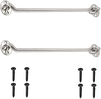 Vista 9 de 2 ganchos de privacidad negros de 8 pulgadas y pestillo de ojo de bloqueo fácil para puerta de granero, puerta, ventana