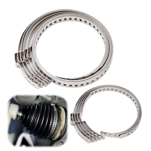 Lot de 10 colliers de serrage pour joints homocinétiques, colliers de serrage métalliques réglables pour soufflets de joint homocinétique, 5 grands et 5...