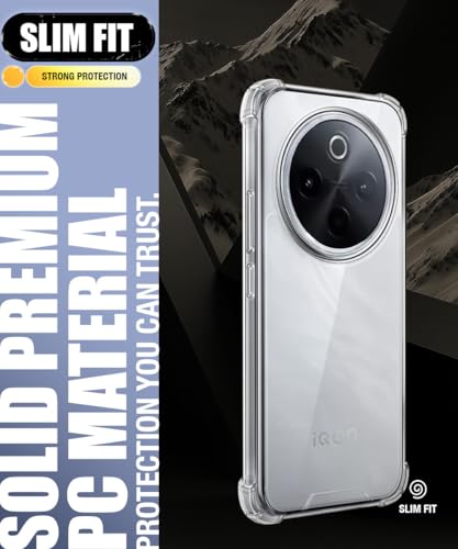 Image of WOW IMAGINE Ultra-Hybrid Crystal Clear Back Case for iQOO Z10 5G | Vivo T4 5G | Shockproof Design | Camera Protection Bump | Hard Clear Mobile Back Cover with Cushioned Edges - Transparent