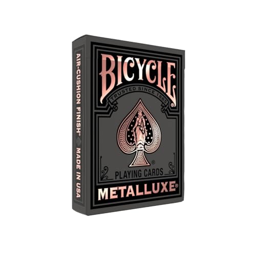 Bicycle Black and Rose Gold Metalluxe Playing Cards – Premium Foil Metalluxe Deck– Classic Poker Size, Collectible Luxury Design, Great for Game...