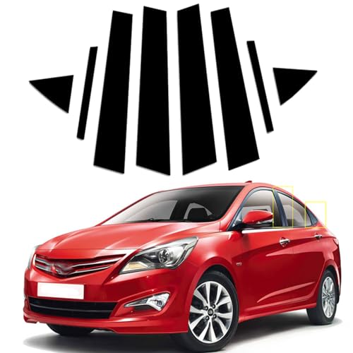 Accesorios de coche para Hyundai Accent Solaris 2011-2018: postes de pilar negro brillante