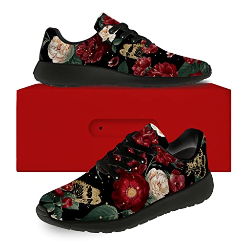 Flower Shoes for Women Men Running Shoes Womens Mens Comfortable Walking Tennis Sneakers Floral Shoes Gifts2