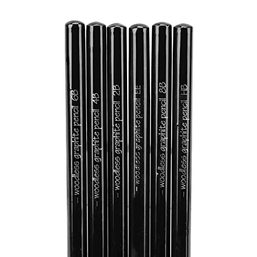 6Pcs Professional Woodless Graphite Pencil Woodless Graphite Sticks Sketching Graphite Pencils for Artists Assorted HB 2B 4B 6B 8B EE Pencil Set for Sketching Drawing Shading Charcoal Art Pencils - Image 7