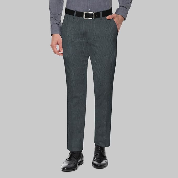 Image of BIGREAMS Unstitched Checkered Suiting Luxury Pants Fabric for Men - 1.5 Meter Pant Piece | Premium Blended Material | Soft Finish | Ideal for Formal Trousers