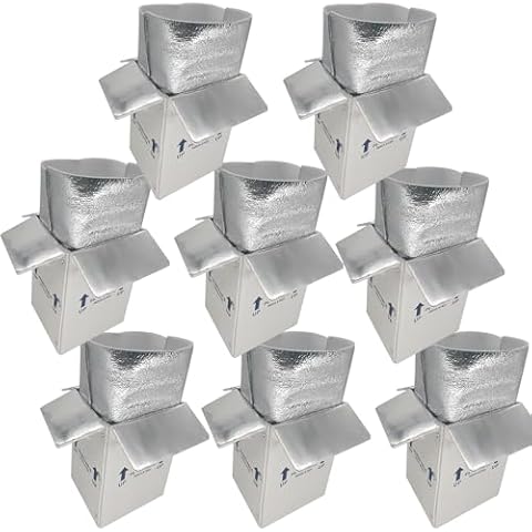 CH-BOX Insulated Shipping Boxes with Liners, 8 Pack 7'' x 6'' x 10'' Small Cold Shipping Boxes, for Perishable Frozen Food Shipping, White (TB7610L-8) Cover