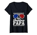 Photo Gallery donna all american papa 4 luglio patriotic usa retro maglietta con collo a v Photo Gallery donna all american papa 4 luglio patriotic usa retro maglietta con collo a v