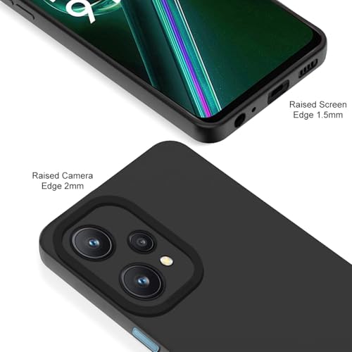 Image of Outlouders Back Cover for Realme 9 Pro 5G | Camera Protection | Durable Soft Matte Silicone Bumper Case (Black)