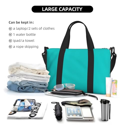 Laptop Tote Bag for Women Work - dark-aqua Gym Bag for Women Men, Personal Item Crossbody Travel Bags Carry On, Overnight Weekender Bags for Women Travel4
