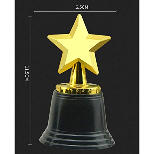 10 peças de mini troféu de plástico para troféu estrelado, prêmios vencedores de brincar, prêmio par