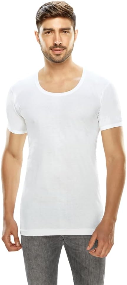 OTTO ESSENTIALS Men's White Trendo Cotton Vests, 90 Cms, Pack of 3