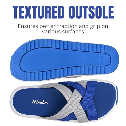 Image of Hirolas Men's Strappy Flip-Flop Slider Slippers
