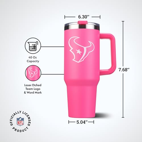 Image of The Memory Company Officially Licensed NFL - Houston Texans 40oz Pink Game Day Tumbler with Team Logo