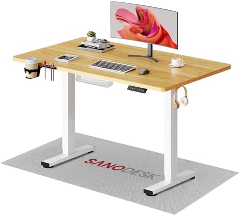 SANODESK QS Escritorio Elevable Eléctrico 110x54 cm con Control Digital, Memoria...