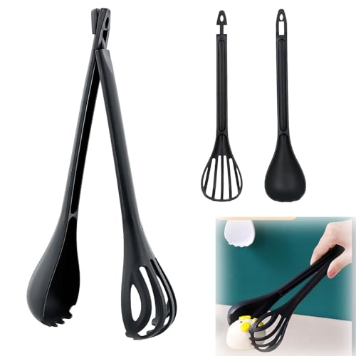 Fokroin Cubiertos para Ensalada de Dos Piezas, Cubiertos para Ensalada, Cubiertos para Ensalada y Pinzas para Ensalada, Pinzas para Ensalada, Pinzas Comida Aptos para Lavavajillas Pinzas Cocina