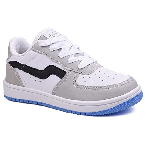 Tênis infantil feminino rosa Menina Menino calce fácil DZU (Cinza...