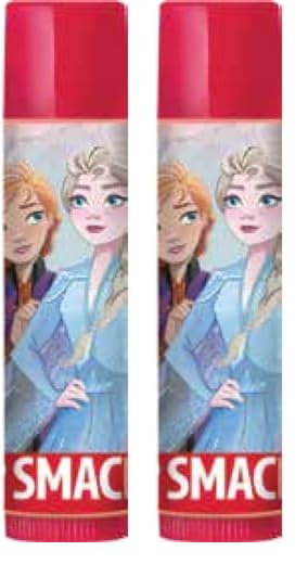 Lip Smacker Disney Frozen, Elsa Bálsamo de Labios Individual para Niños, Seguro de Usar y sin Color para un Acabado Natural, Sabor Stronger Strawberry (Paquete de 2)