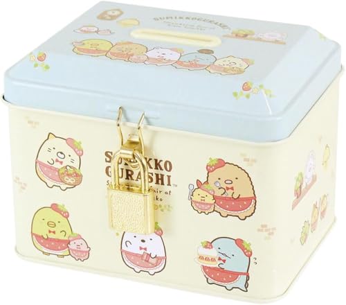 ティーズファクトリー すみっコぐらし しろくま ぺんぎん とんかつ ねこ とかげ えびふらいのしっぽ カギ付き缶バンク 喫茶すみっコでいちごフェア SG-5545237IF