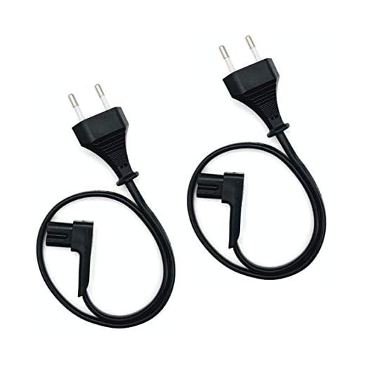Brighton Vebner 0,5 meter, ersättningsnätkabel, kompatibel med Sonos Play One, Sonos Play-1 och Sonos One SL högtalare (2-pack) (kort, svart) EU-version