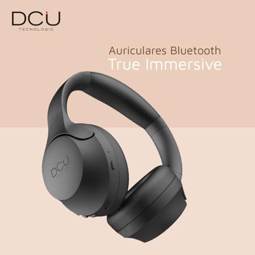 Dcu Tecnologic - Cuffie Bluetooth Wireless - Ricarica USB-C - Cuffie Ad Archetto Pieghevoli - Cancellazione Digitale Del Rumore 15-20Db - Colore: Nero - 2