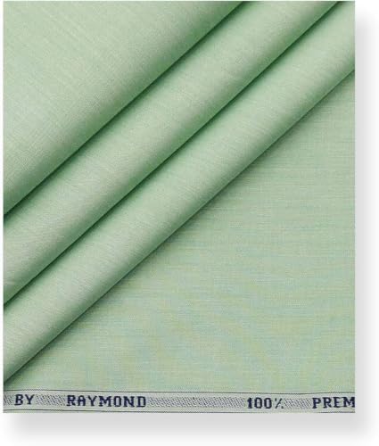 Image of Raymond 100% Cotton Fabric (All Weather Fabric, Unstitched Premium Fabric, Solid, Less Wrinkles) (Fern Green, 3.5 Meters for Kurta Pajama)