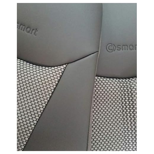 Top Car Athens || Zwei Auto Sitzbezüge aus synthetischem und Kunstleder | kompatibel mit SMART FORTWO (451) | 100% passgenau | Auto Sitzbezüge | SCHWARZ-GRAU