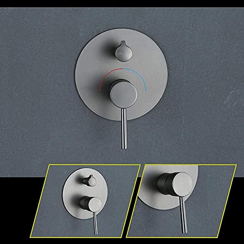 Mélangeur de douche gris 12 pouces avec pommeau effet pluie rond - 8