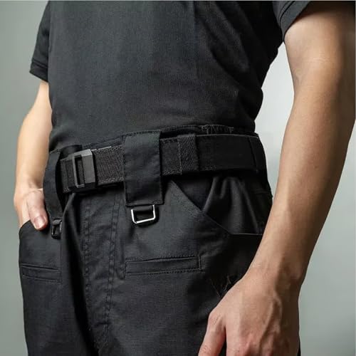 EDC Nylon Ratchet Belt, Slide Web Belt with Automatic Slide Buckle Adjustable Trim to Fit Gift Men Dress Pant Oxfords(Black)2