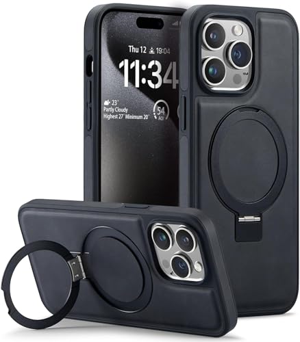 Étui en cuir pour iPhone 14 Pro Max idéal pour regarder des vidéos en mode mains libres