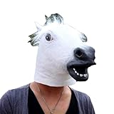 パーティーアニマルヘッドドレス、面白い動物の頭飾り、馬、パンダのヘッドセット ラテックスマスク cosマスク ハロウィンコスチューム 面白い小道具(Hakuba)