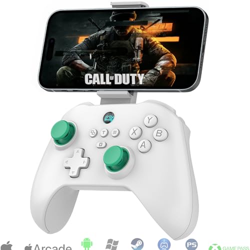 Megadream Mobile Game Controller for iPhone iPad, Wireless Android Gamepad - PS Remote Play, Xbox Cloud, Steam Link, GeForce Now, MFi Arcade Games, Micro & Hall Trigger, with Phone Clip, White -  ShenZhen ShanWan Technology Co., Ltd.