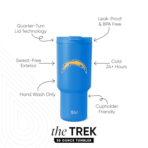 Image of Simple Modern Officially Licensed NFL 30oz Tumbler with Flip Lid and Straws | Football Insulated Stainless Steel Cup | Gifts for Men Women | Trek Collection